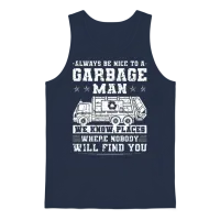 Funny Garbage Man Trash Garbage Truck Unisex Tank Top - Navy – 1