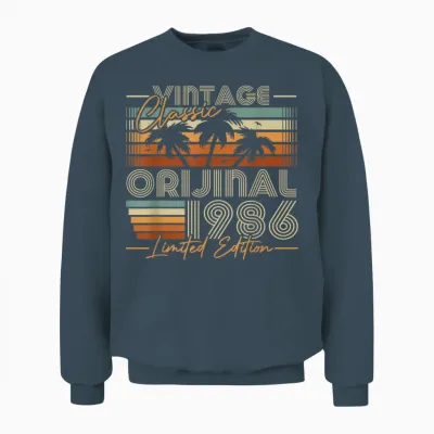 Vintage 1986 Rétro Cadeau 40 Ans Anniversaire Hommes Femmes Unisex Sweatshirt - Dark Heather