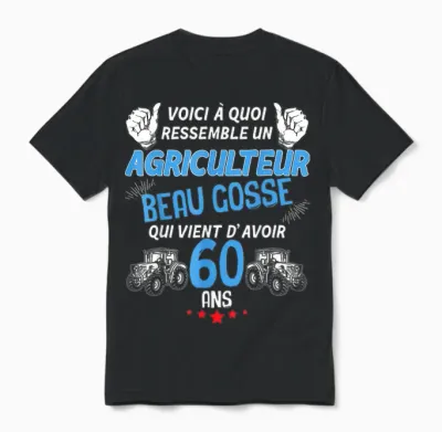 Farmer Quadra Beau Gosse Et Classe at the Wheel of the Tract Unisex T-Shirt - Black