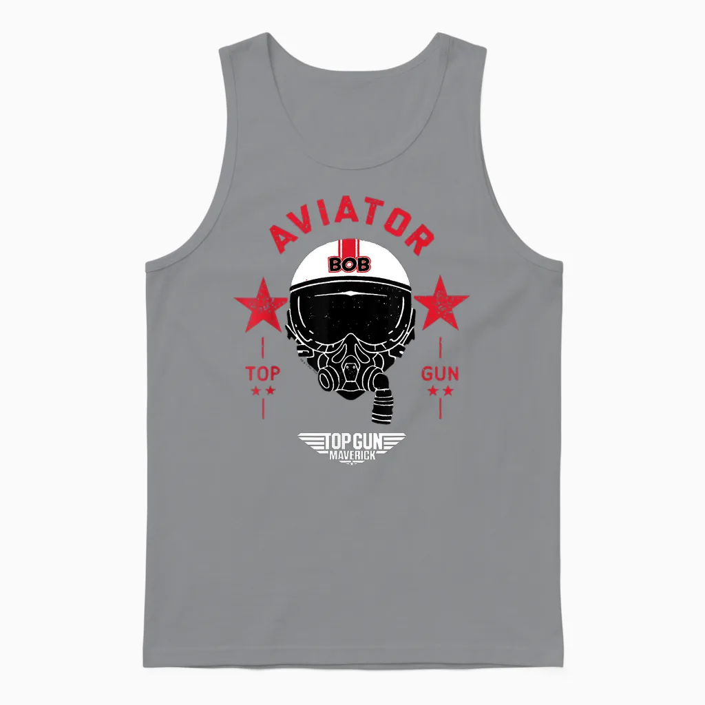 Top Gun Maverick Bob Aviator Helmet T-Shirt, Blue, S Unisex Tank Top in Sport Grey