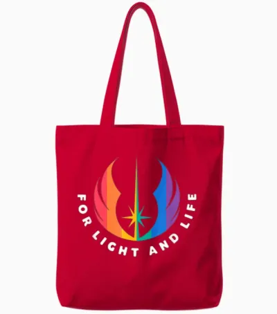 Star Wars Pride Rainbow Jedi Order Symbol for Light and Life Tote Bags - Red