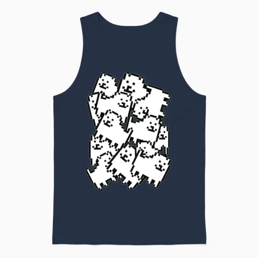 Undertale Annoying Dog Collage Unisex Tank Top in Navy