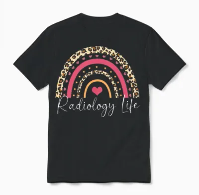 Rainbow Boho Nuclear Medicine Tech Radiology Life Unisex T-Shirt - Black