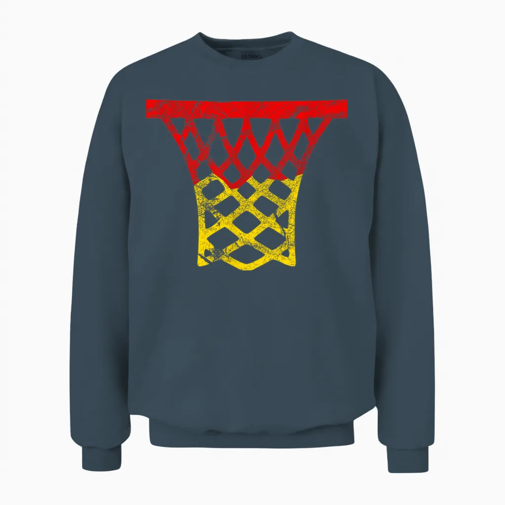 Germany Basketball T-Shirt, Black Unisex Sweatshirt in Dark Heather