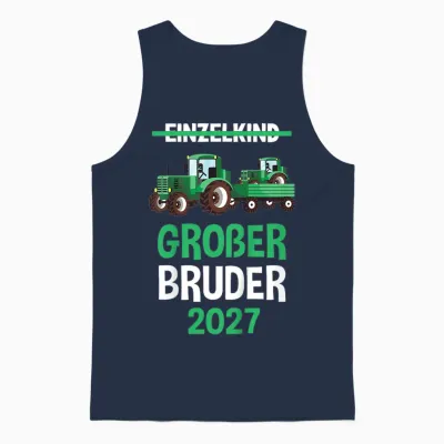Kinder Großer Bruder 2027 Tshirt Traktor Unisex Tank Top - Navy