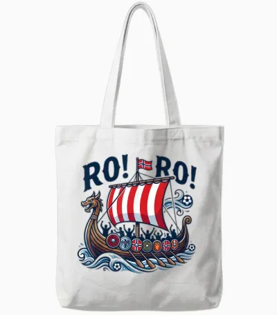 Ro Ro Norway Viking Ship Soccer Norwegian Fan Men Women Tote Bags - White