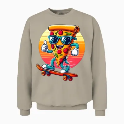 Funny Pizza Unisex Sweatshirt - Sand
