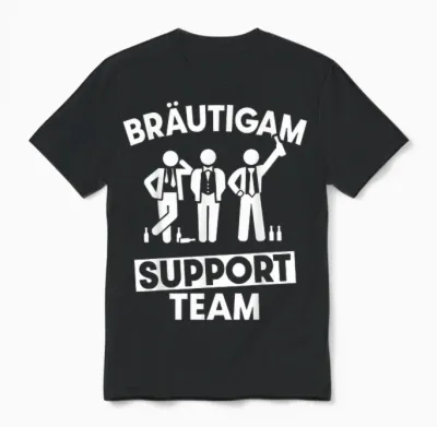 Team Groom Support Team Jga Stag Night T-Shirt, Black, S Unisex T-Shirt - Black