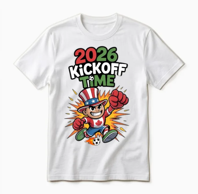 World 2026 Kickoff Time Unisex T-Shirt in White