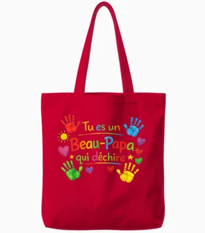 Gift Beautiful Dad Tearing Original Humour Father's Day Christmas Tote Bags - Red