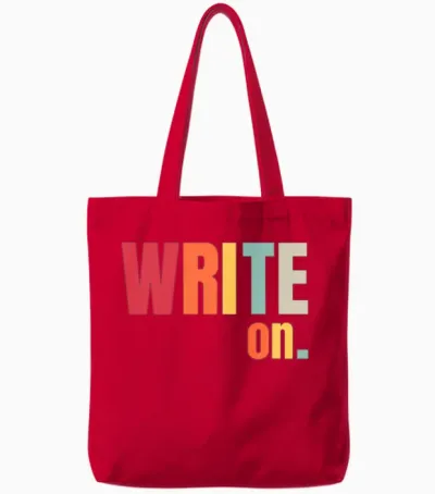Write on Poets Authors Novelist Gifts for Writer Tote Bags - Red