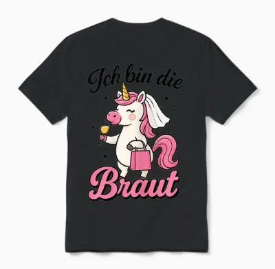 Ich Bin Die Braut Einhorn Junggesellenabschied Frauen Jga Unisex T-Shirt - Black
