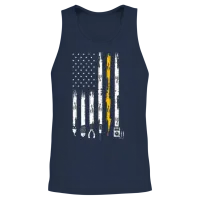 Electrician Us Flag Tools for Electricians Unisex Tank Top - Navy – 2