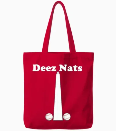 Washington Nationals Deez Nats Blue Tote Bags - Red