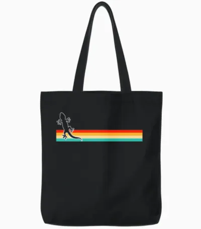 Lizard Retro Tote Bags - Black