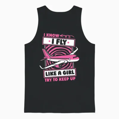 Flight Attendant Funny Unisex Tank Top - Black