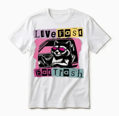 Funny Raccoon Lfet Unisex T-Shirt - White