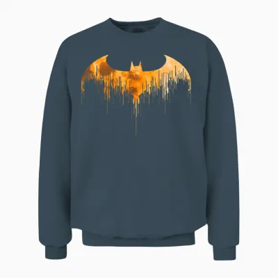 Dc Comics Batman Arkham Knight Halloween Logo Art T-Shirt, Black Unisex Sweatshirt - Dark Heather