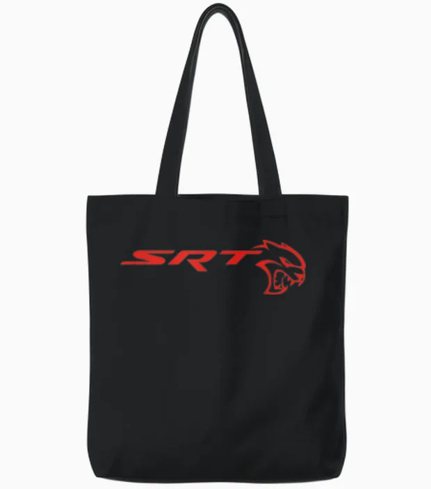 Dodge Srt Hellcat T-Shirt, Black, S Tote Bags in Black