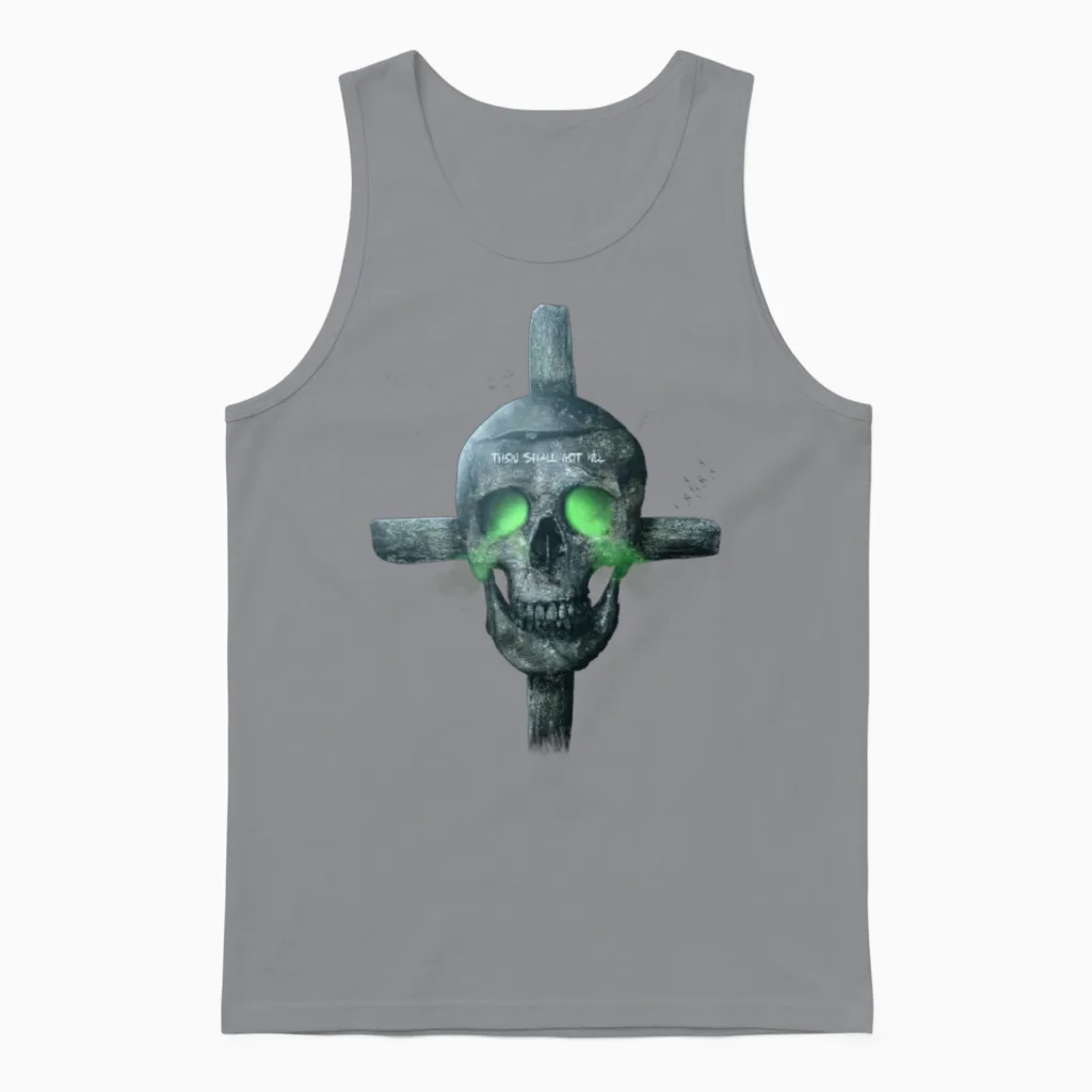 Skull Digital Art(horror Edition) Unisex Tank Top in Sport Grey