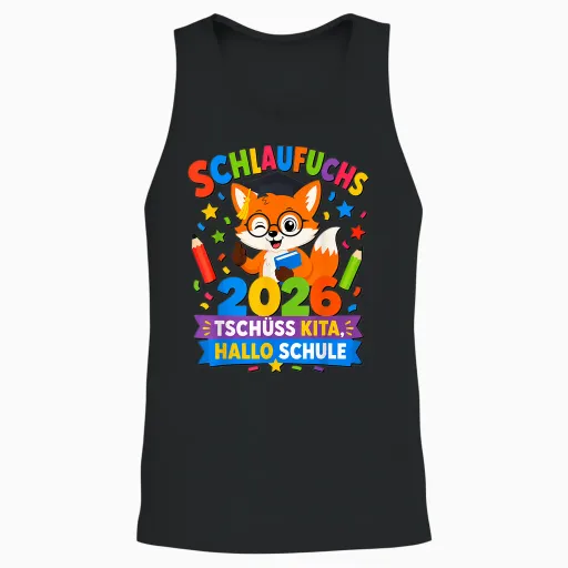Schlaufuchs 2026 Kita Abgänger Kinder Unisex Tank Top - Black