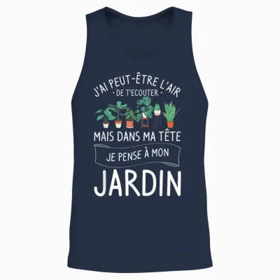 I May Have the Look of Listening to You Garden Unisex Tank Top - Navy
