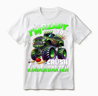 I'm Ready to Crush Kindergarten Monster Truck Boys Unisex T-Shirt - White