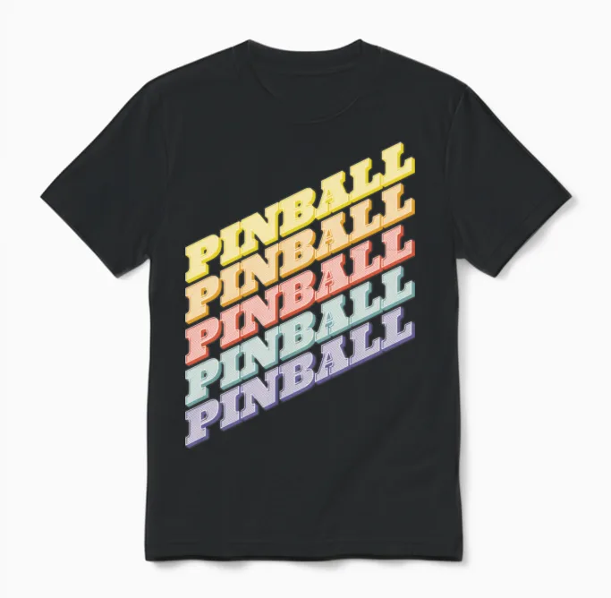 Pinball Retro Unisex T-Shirt - Black