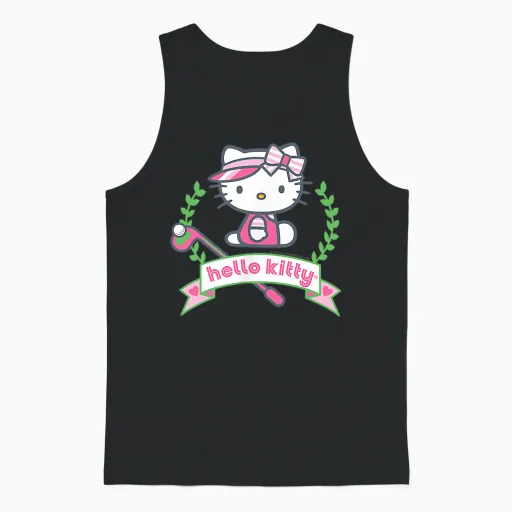 Hello Kitty Golf Golfer Unisex Tank Top - Black