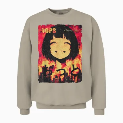 Japon Streetwear Cyberpunk Y2k Techwear Rétro Manga Anime Unisex Sweatshirt - Sand