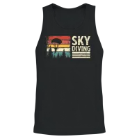 Skydiving Vintage Retro Sunset Unisex Tank Top - Black – 2