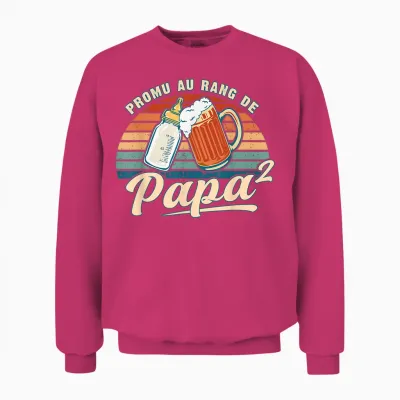 Promoted Dad 2 Child Announcement Pregnancy Future Dad Unisex Sweatshirt - Heliconia