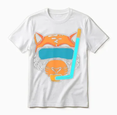 Tiger Snorkel Swimmer Gift Unisex T-Shirt - White