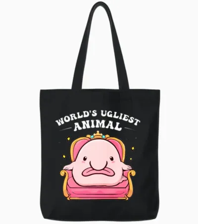 Funny Blobfish Tote Bags - Black