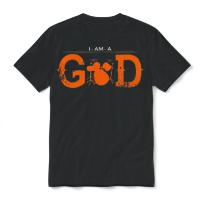 I Am God Legend Drummer Schlagzeug Drums Unisex T-Shirt - Black
