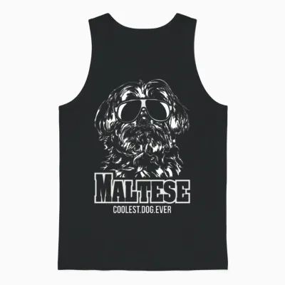 Maltese Dog Coolest Dog Ever Dog Mom Unisex Tank Top - Black
