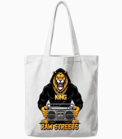 Tiger King Boombox Streets Tote Bags - White