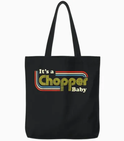 Chopper Baby - Custom Motorcycle Retro Gift for Bikers Tote Bags - Black