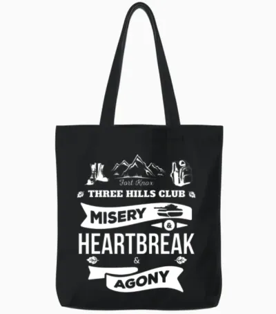Fort Knox Three Hills Club Tote Bags - Black
