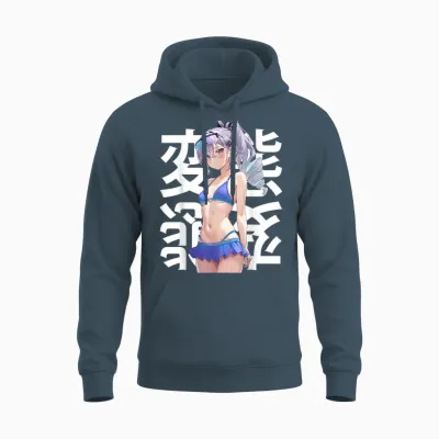 Anime Japonais Mignon Manga Kawaii Waifu Otaku Unisex Hoodie - Dark Heather