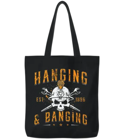 Ironworker Hanging & Banging Welding Ironworkers Tote Bags - Black