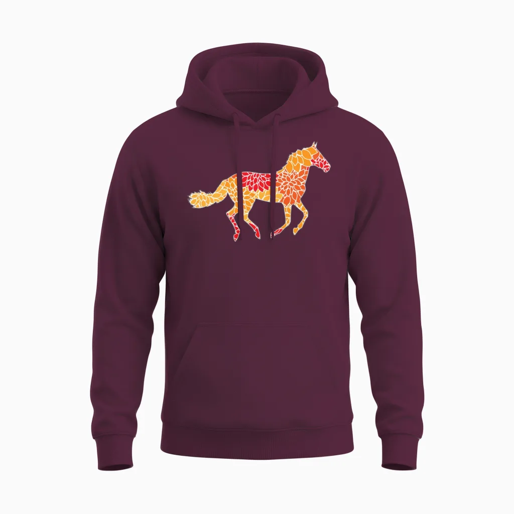 Horse Lovers Unisex Hoodie in Maroon