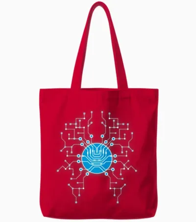 Cpu Data Circuit Computer Nerd Electrical Board Tote Bags - Red