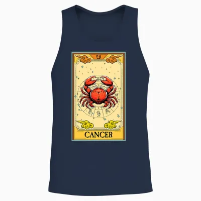 Carte De Tarot Horoscope Du Cancer Avec Symbole Du Zodiaque T-Shirt Haut De Gamme Unisex Tank Top - Navy