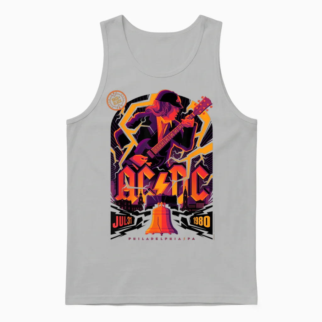 Officielle Ac/dc Twilight Concert Poster Acdc Rock Unisex Tank Top in Ash