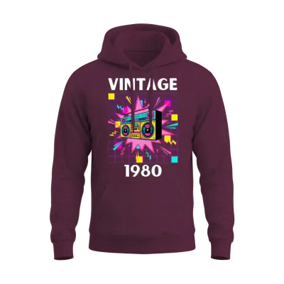 Vintage 1980 Unisex Hoodie - Maroon