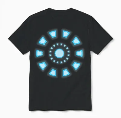 Marvel Studios Iron Man Tony Stark Arc Reactor Classic Unisex T-Shirt - Black