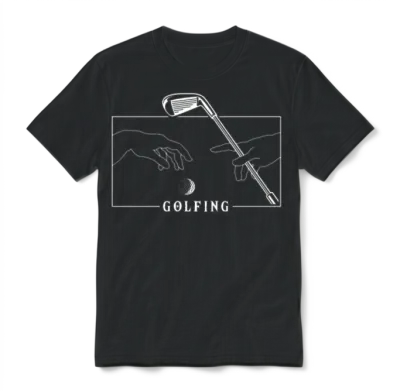 Michelangelo Creation of Adam Golfing Player Pro Unisex T-Shirt - Black