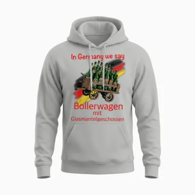 Bollerwagen Bier T-Shirt Männertag Vatertag Party Grillen Unisex Hoodie - Ash