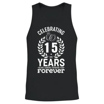 15th Wedding Anniversary - Celebrating 15 Years Of Unisex Tank Top - Black